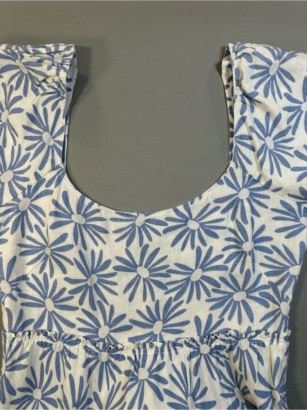 Polo Ralph Lauren Kai Linen Midi Dress, Blue Daisy Floral Print - Womens 14 - Picture 6 of 16